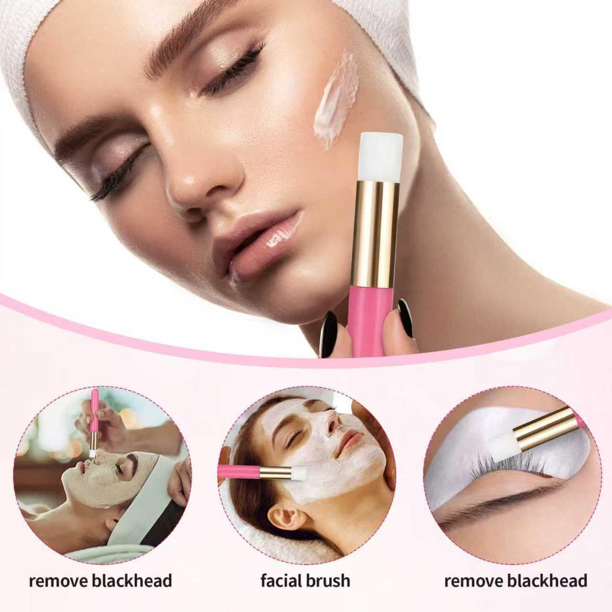Tannova Rose Red lash shampoo brushes offer soft cleaning for comfortable daily use.