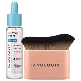 Tanologist sunless drops bottle for customizable, gradual tan.