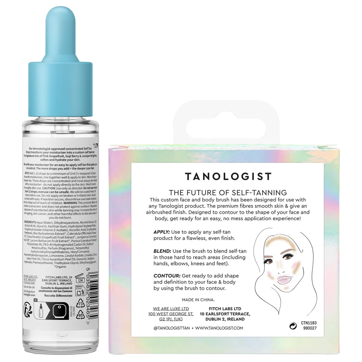 Tanologist vegan, cruelty-free badge highlights ethical sunless tanning.