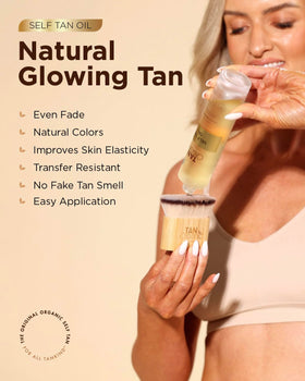TanOrganic Self Tanning Oil pump for quick, mess-free application