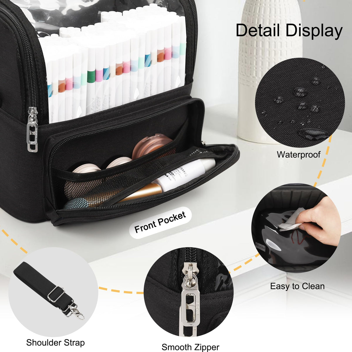 TANTO adjustable divider bag adapts to various brush sizes and tools.