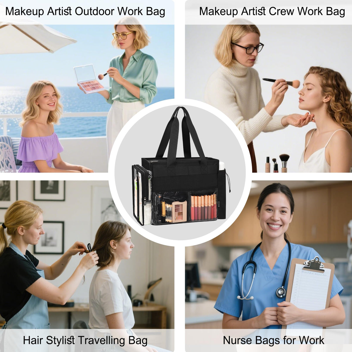 TANTO pro makeup bag with detachable dividers to customize space for large items.