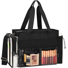 TANTO extra-large makeup bag with open compartments for fast access and visibility.