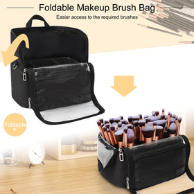 TANTO foldable makeup brush case saves space for travel and storage.
