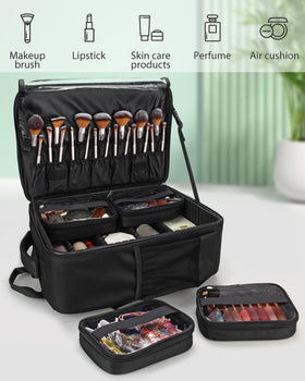 TANTO makeup backpack mesh side pockets for umbrellas or bottles.