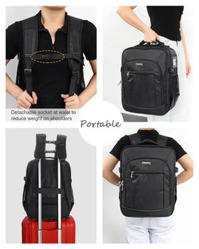 TANTO makeup backpack side card holder speeds access during gigs.