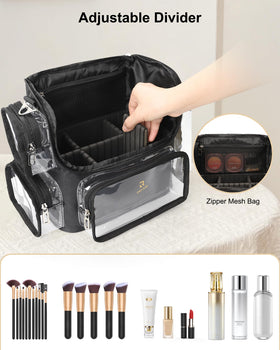 TANTO adjustable divider maximizes space for brushes and palettes.