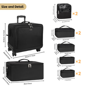TANTO makeup train case interior organization with adjustable compartments