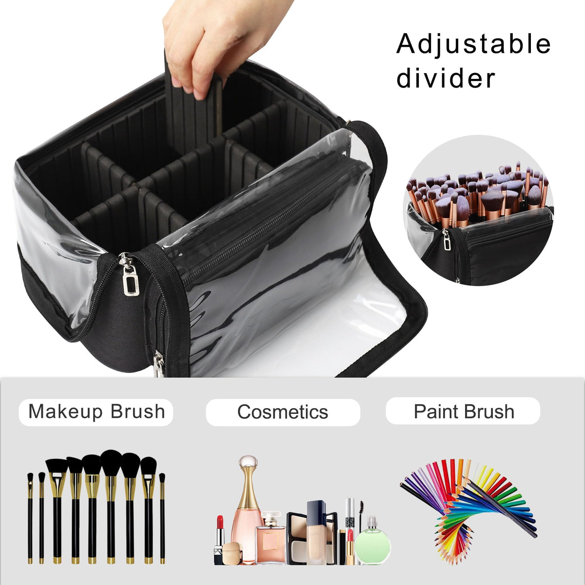 TANTO pro cosmetic organizer bag showcases its interior layout for easy gear access.
