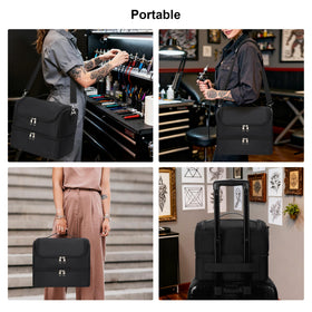 Back luggage strap makes it easy to slide over a suitcase handle.