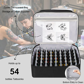 Durable oxford cloth exterior protects tattoo supplies on the go.