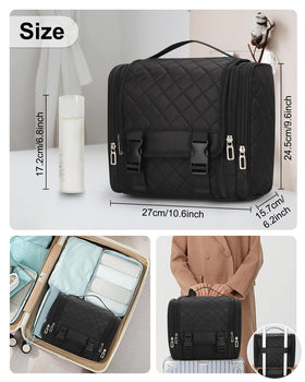 Durable nylon fabric with quilted finish on TANTO toiletry bag.