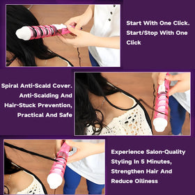 Tarjenle dry-hair friendly spiral wand supports safe styling on dry hair