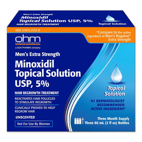 TARO Minoxidil 5% solution bottle close-up for home thinning support