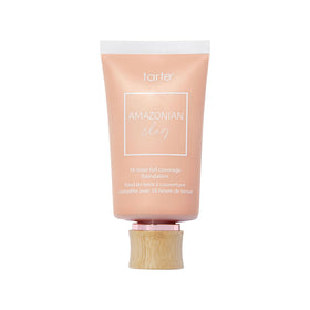 Tarte Amazonian Clay 16-Hour Foundation bottle closeup showing full-coverage formula.