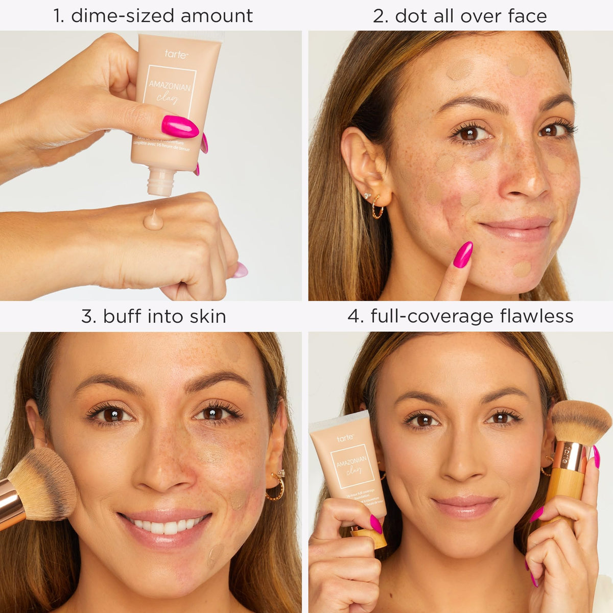 tarte Amazonian Clay 16H foundation close-up poreless effect