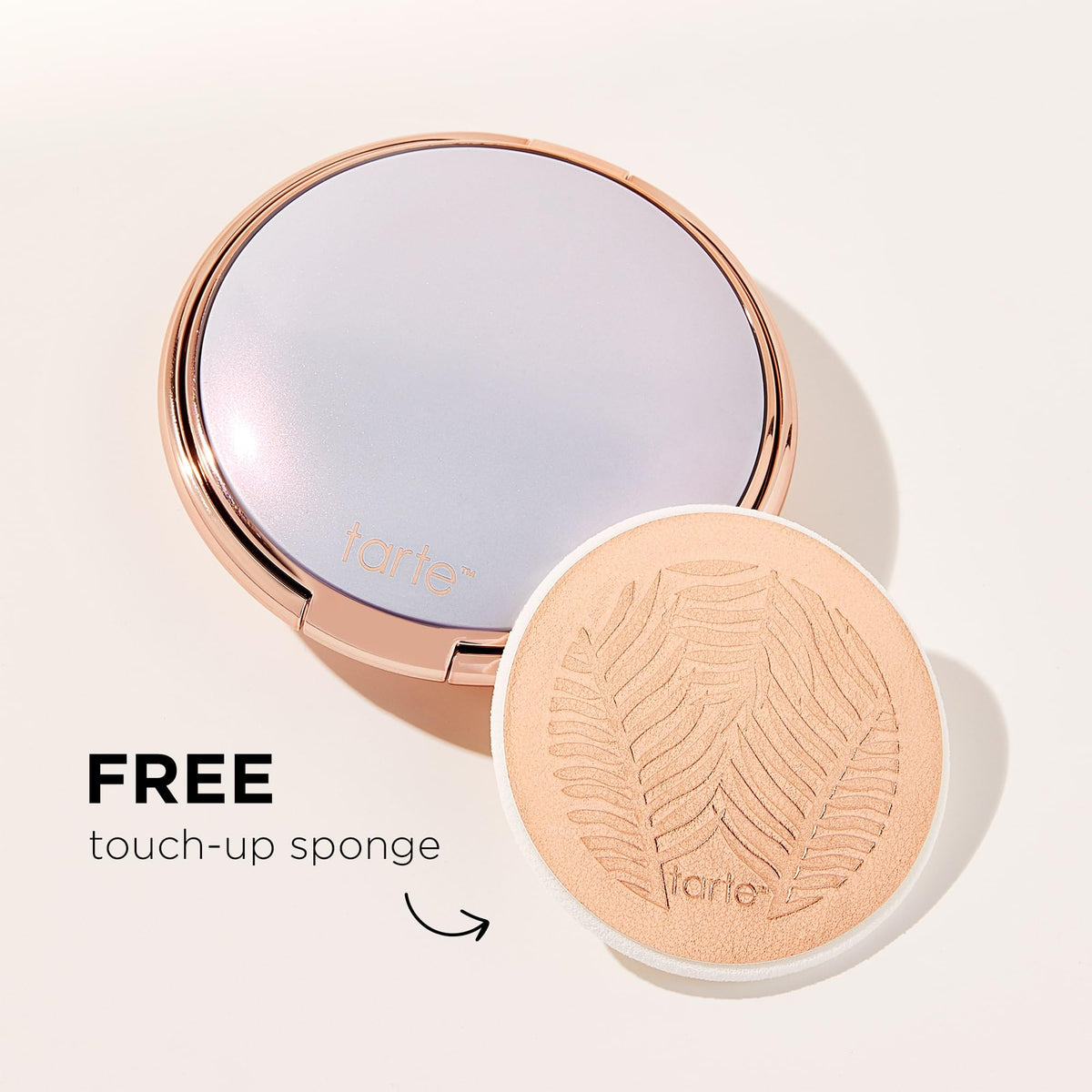 tarte Amazonian clay blurring powder foundation on face with a shine-free look