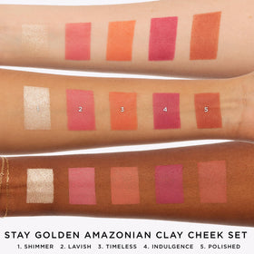 tarte amazonian clay blush 5pc set with soft blendable pigments for seamless color.