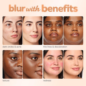 tarte BB blur tinted moisturizer smooth matte finish close-up highlights texture blurring and refinement