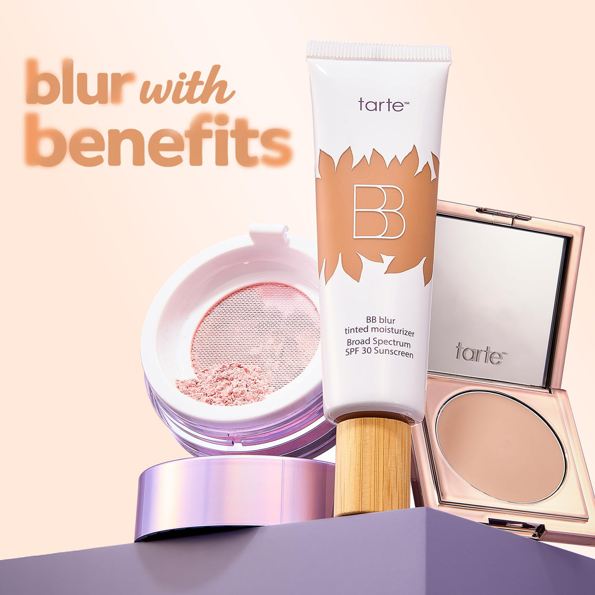 tarte BB blur tinted moisturizer vegan cruelty-free badge emphasizes ethical, skin-friendly formulation