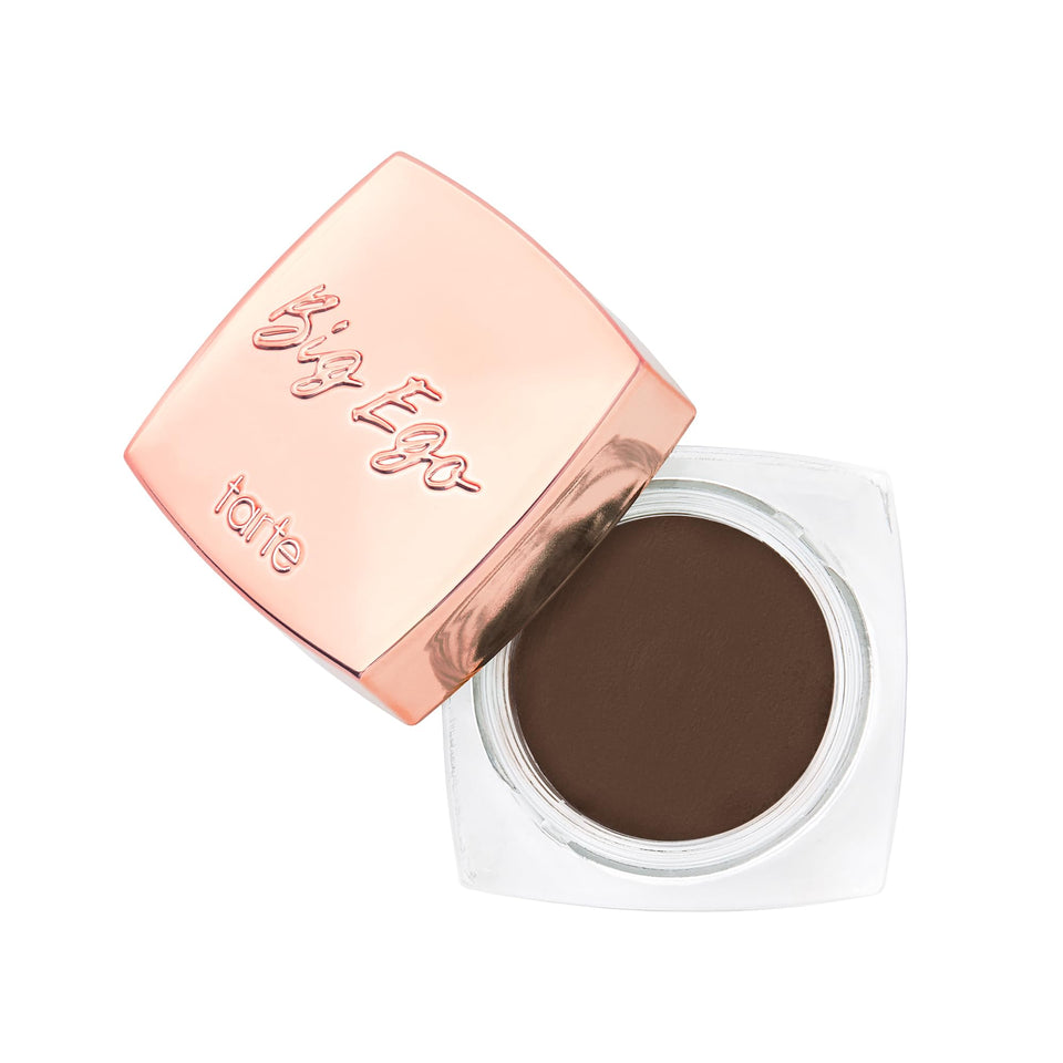 tarte big ego frameworker brow pomade fullsize dark brown swatch for precise definition.