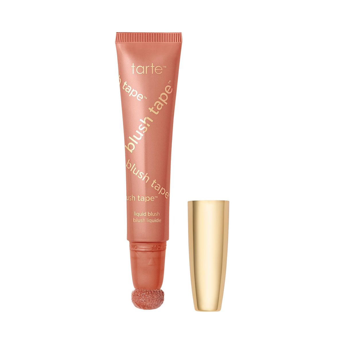 tarte blush tape liquid blush coral bottle close-up for a dewy glow