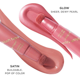 tarte blush tape liquid blush peach on cheek for warm glow