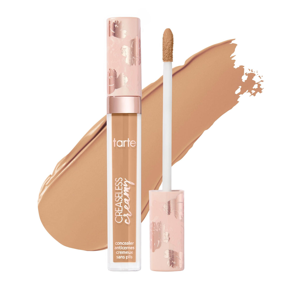 Tarte Creaseless Concealer full-size bottle with pump highlighting hydrating full-coverage