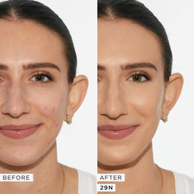 Tarte Creaseless Concealer under-eye application demonstrates crease-proof brightening.