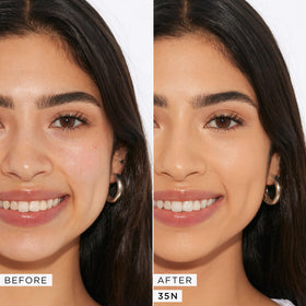 Under-eye swatch of Tarte Creaseless Concealer showing natural seamless coverage