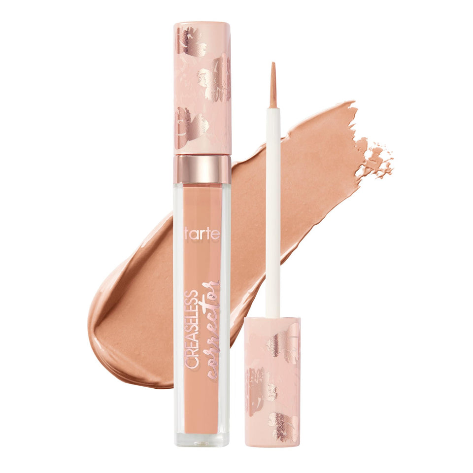tarte creaseless corrector bottle closeup shows creamy texture for under-eye brightening
