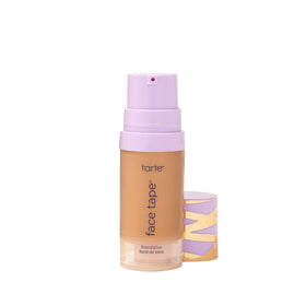 tarte Face Tape Foundation bottle close-up showing natural matte finish and full coverage