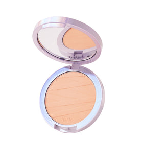 tarte Face Tape pressed powder compact for smooth, shine-free touch-ups on the go.