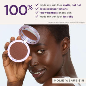 tarte Face Tape pressed powder matte finish delivers natural-looking coverage.