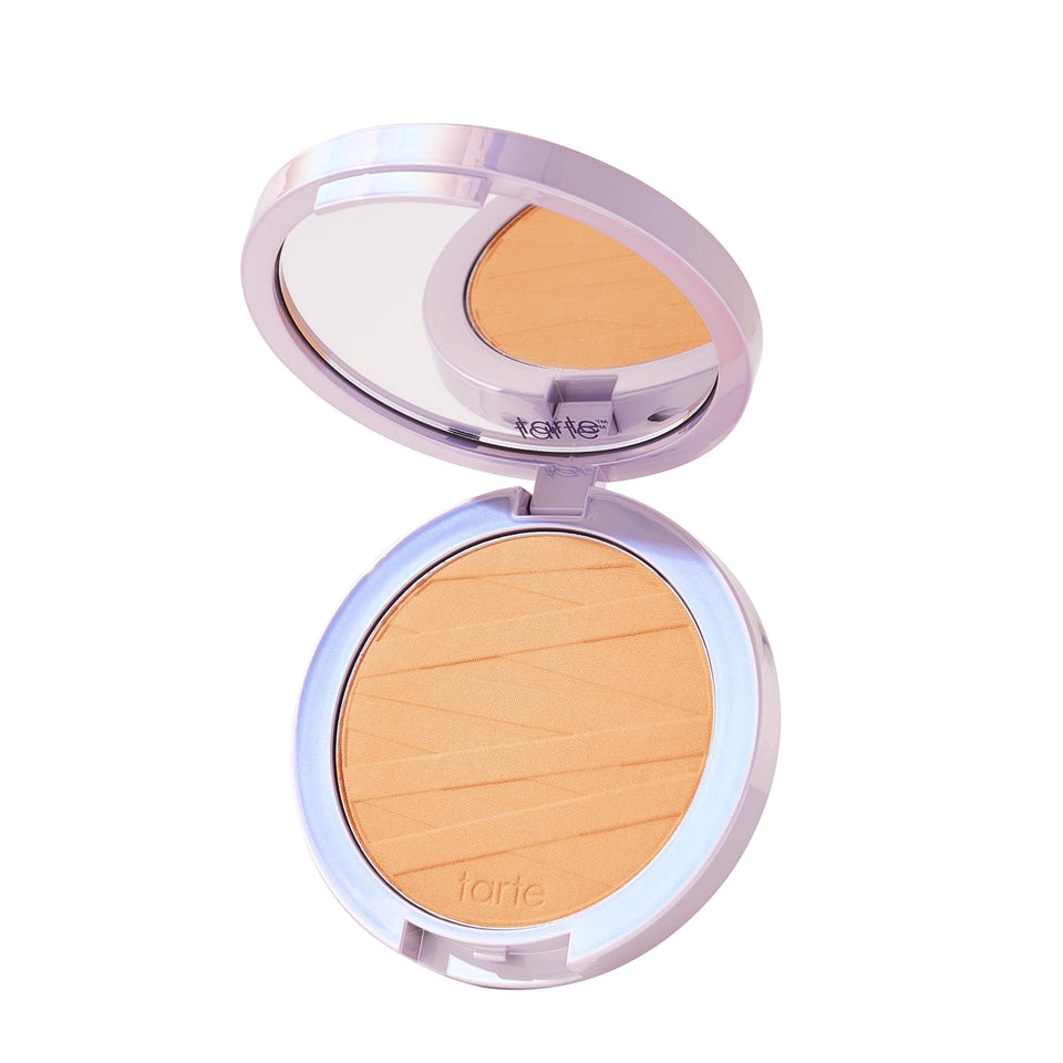 tarte face tape pressed powder medium sand compact offers a natural matte finish