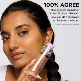 tarte foundcealer swatch on skin showing medium buildable coverage