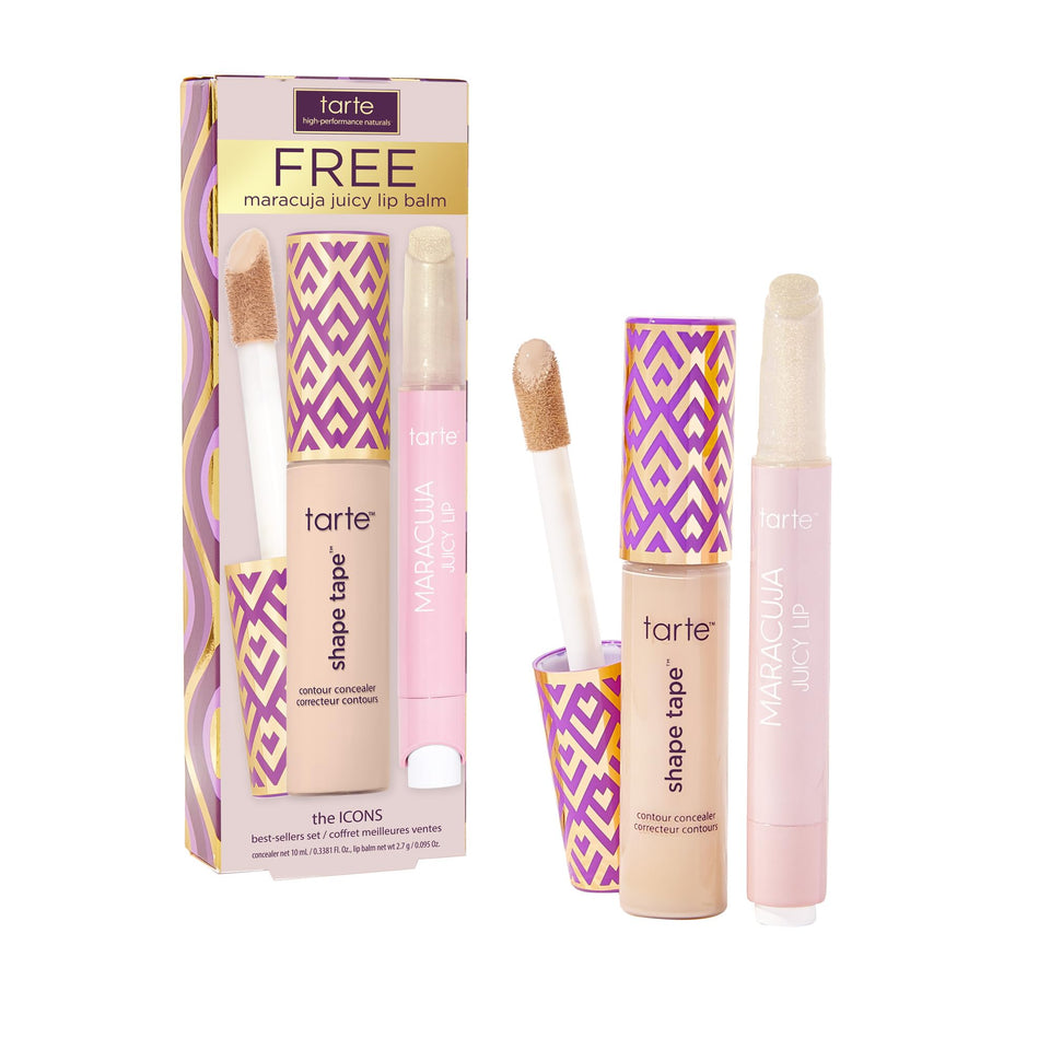 tarte icons shape tape concealer bottle closeup showing long-wear and crease-proof coverage
