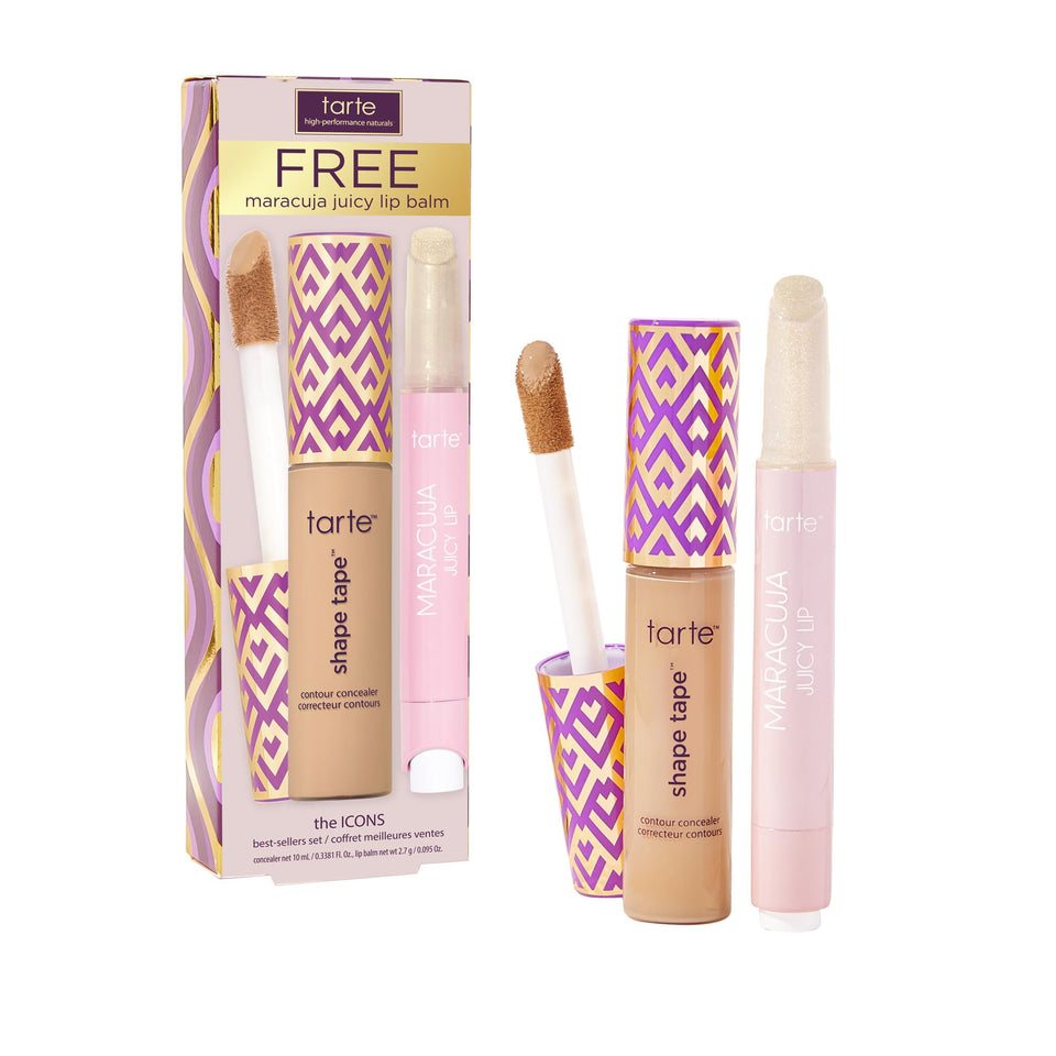 tarte icons shape tape concealer packaging highlights full-coverage and crease-proof formula