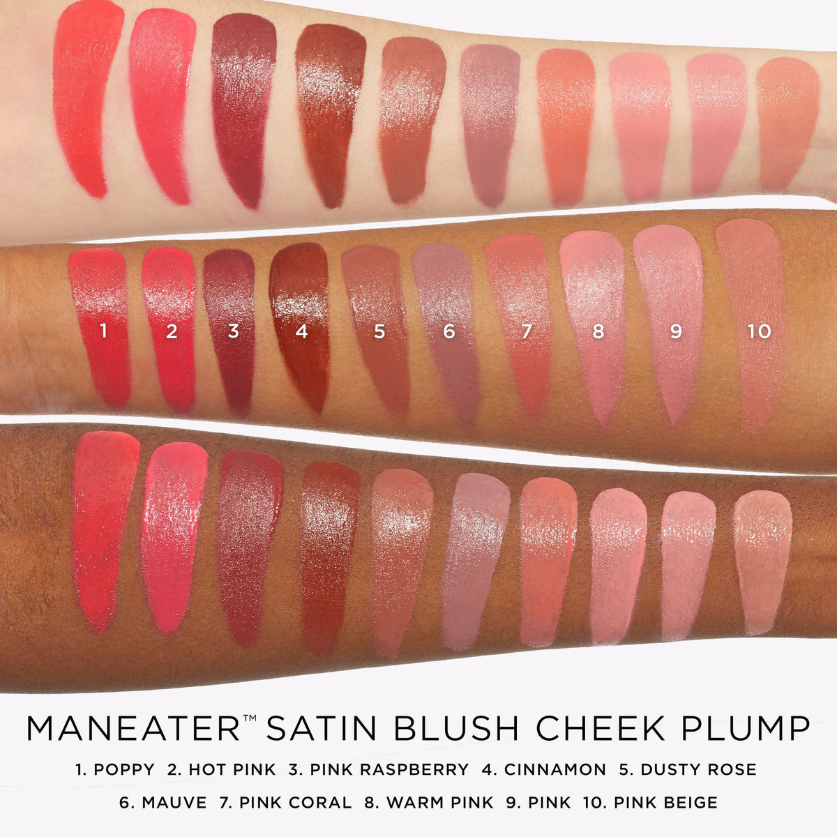 tarte maneater application swirl on cheek illustrates easy blendability.
