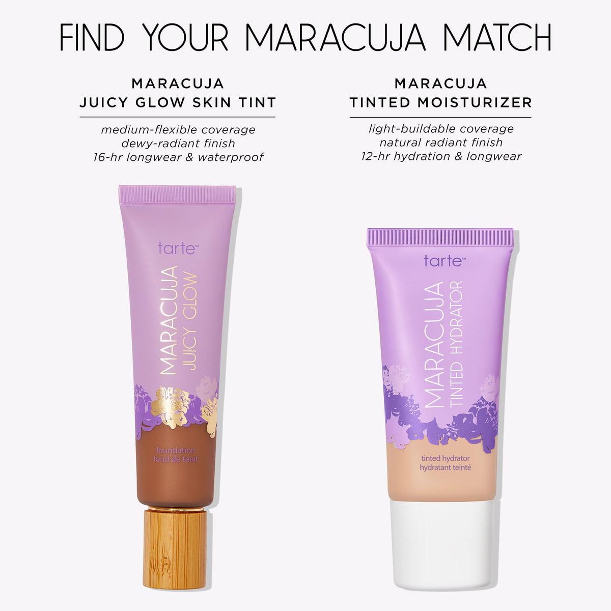 tarte maracuja juicy glow tint brushed-finish blends seamlessly for natural coverage.