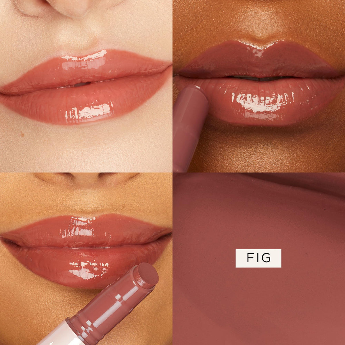 tarte maracuja juicy lip balm gloss lip close-up shows a high shine finish.