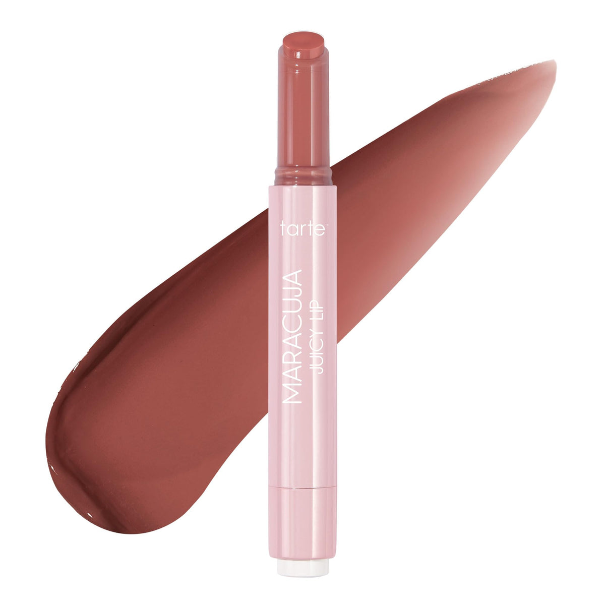 tarte maracuja juicy lip balm gloss packaging with click-up design for clean application.