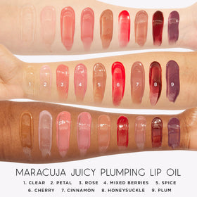 Tarte Maracuja Juicy Lip Oil blends 15+ oils for nourished lips.