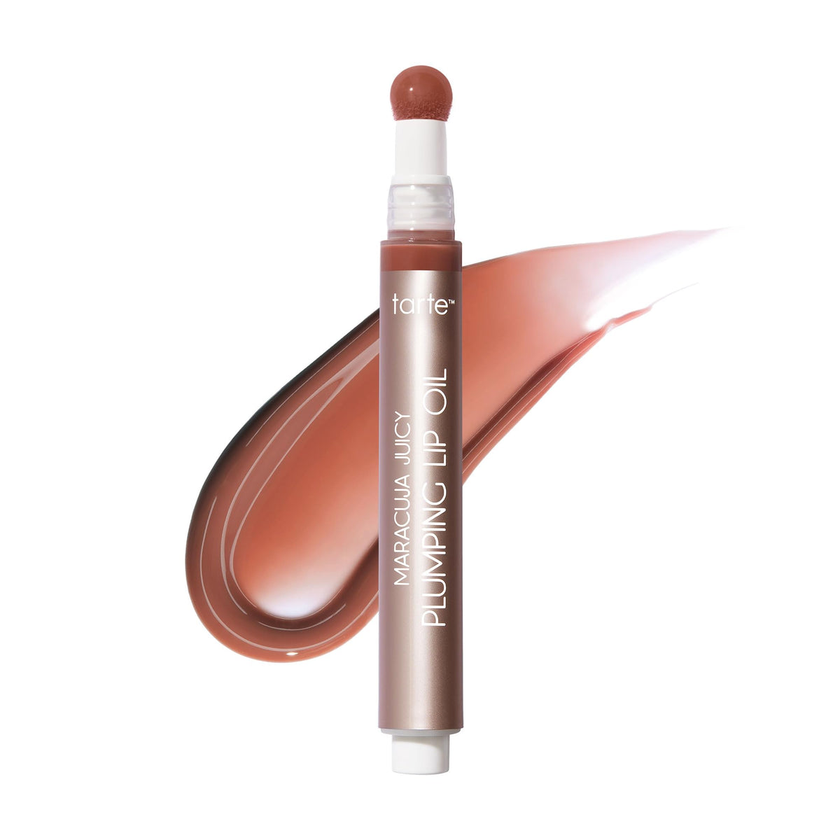 Tarte Maracuja Juicy Lip Oil on pout for hydrated, glossy shine.