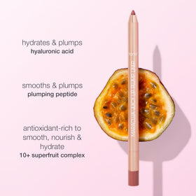 Tarte Maracuja Juicy Lip Plump Liner built-in sharpener ensures sharp, clean lines.