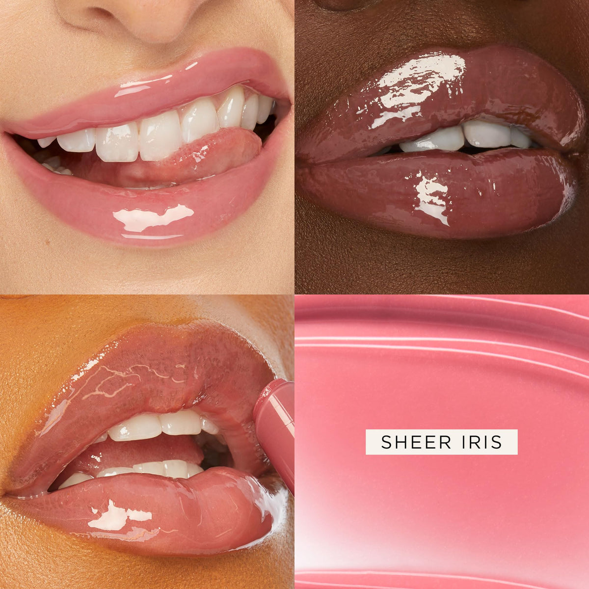 tarte maracuja juicy lip vinyl iris on lips for a wet-looking glow