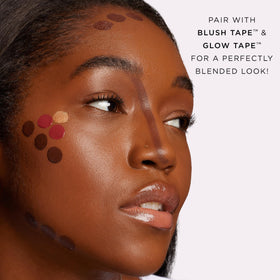 tarte sculpt tape hollows-cheeks contour demonstrates defined, natural-looking cheekbone enhancement.