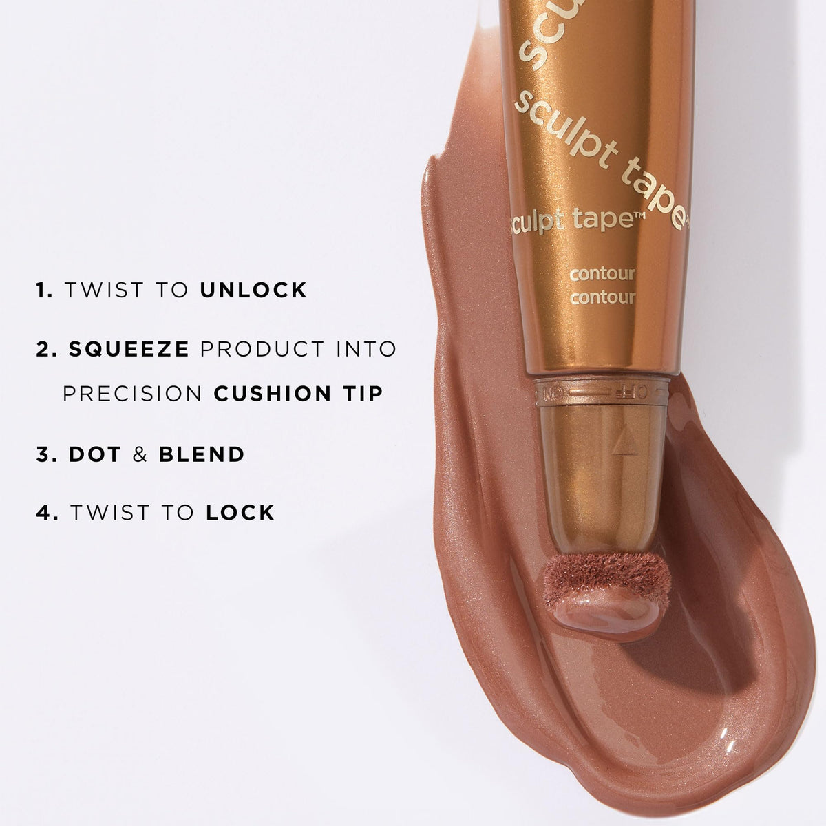 tarte sculpt tape side-forehead contour highlights seamless blending for balanced facial shape.
