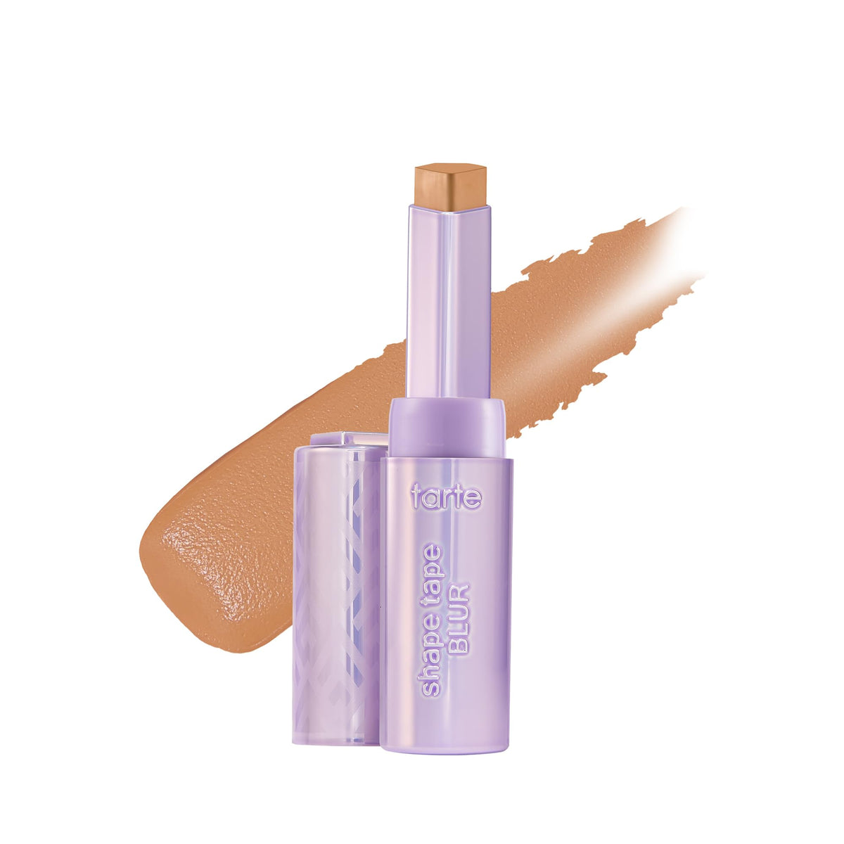 Tarte Shape Tape Blur Concealer Stick packaging highlights sleek, travel-friendly design for quick on-the-go touch-ups.
