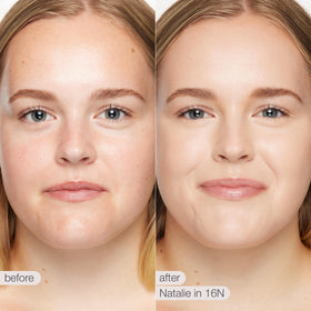 Blending the Shape Tape concealer on skin for seamless application